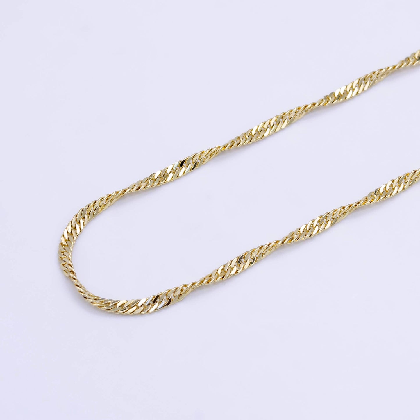 14K Gold Filled 2mm Singapore Chain 20 Inch Necklace