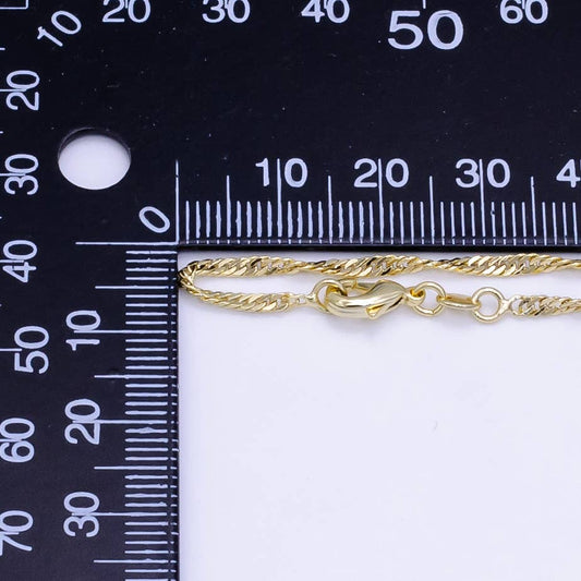 14K Gold Filled 2mm Singapore Chain 20 Inch Necklace