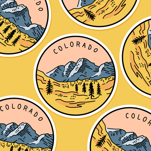 Colorado Illustrated US State - Travel Sticker