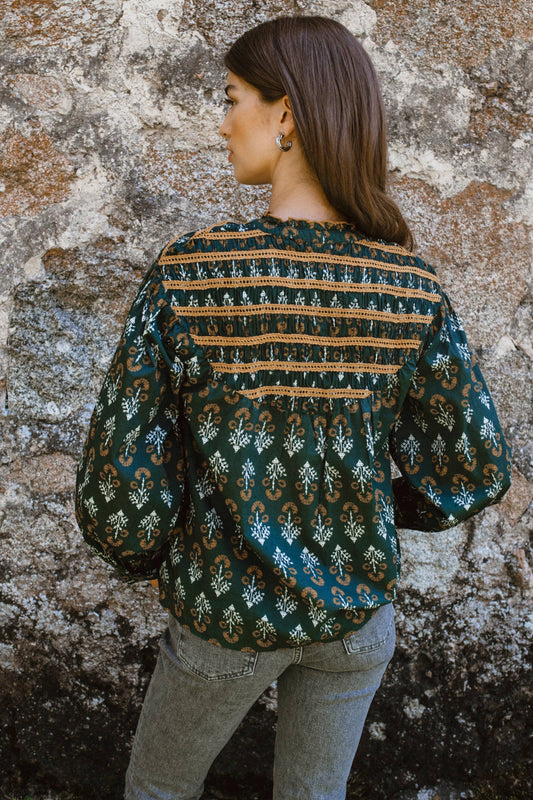 Andrea Blouse Green Dark