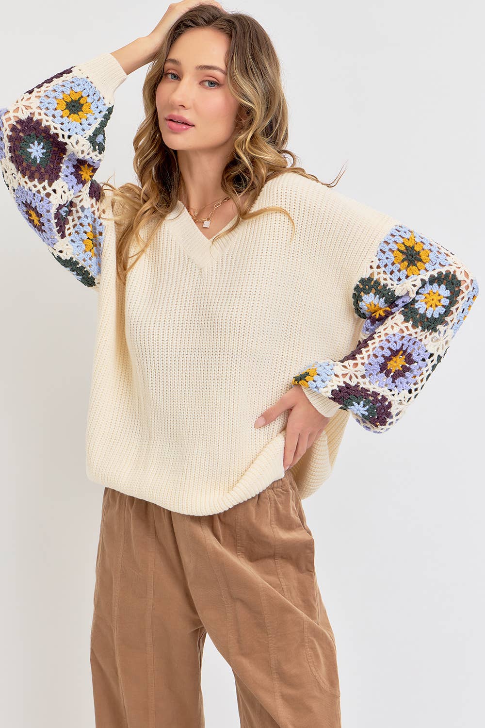 Crotchet Patchwork Sweater