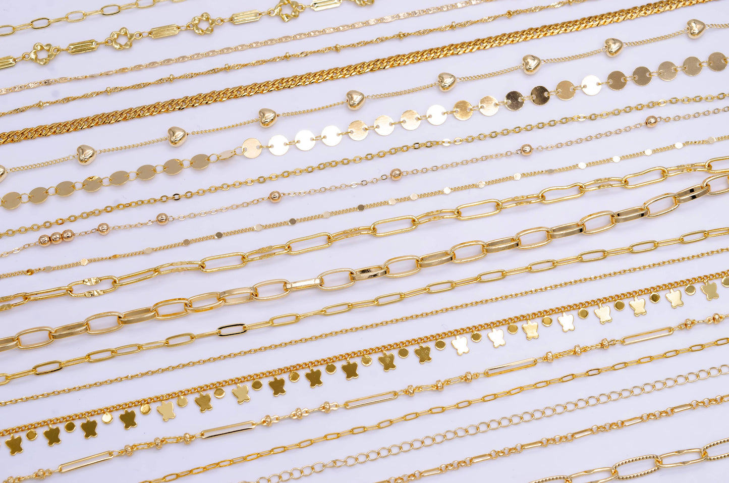 Charm Bar Chain Mystery Bag Sampler 10 Random Gold Chain