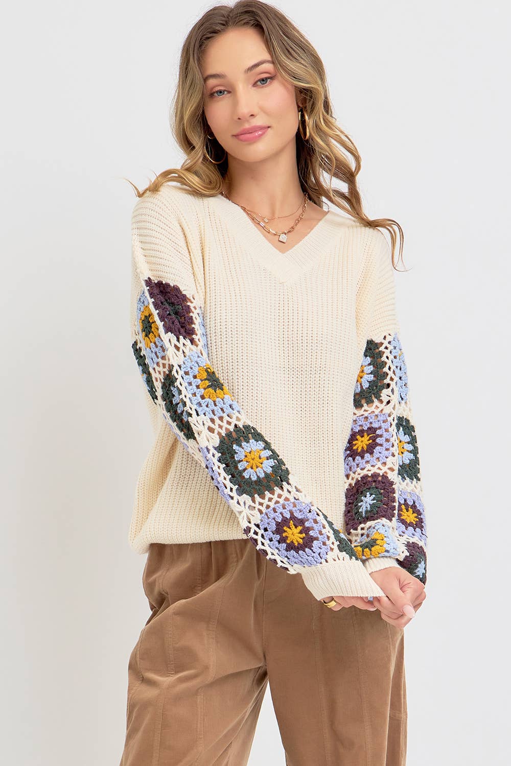 Crotchet Patchwork Sweater