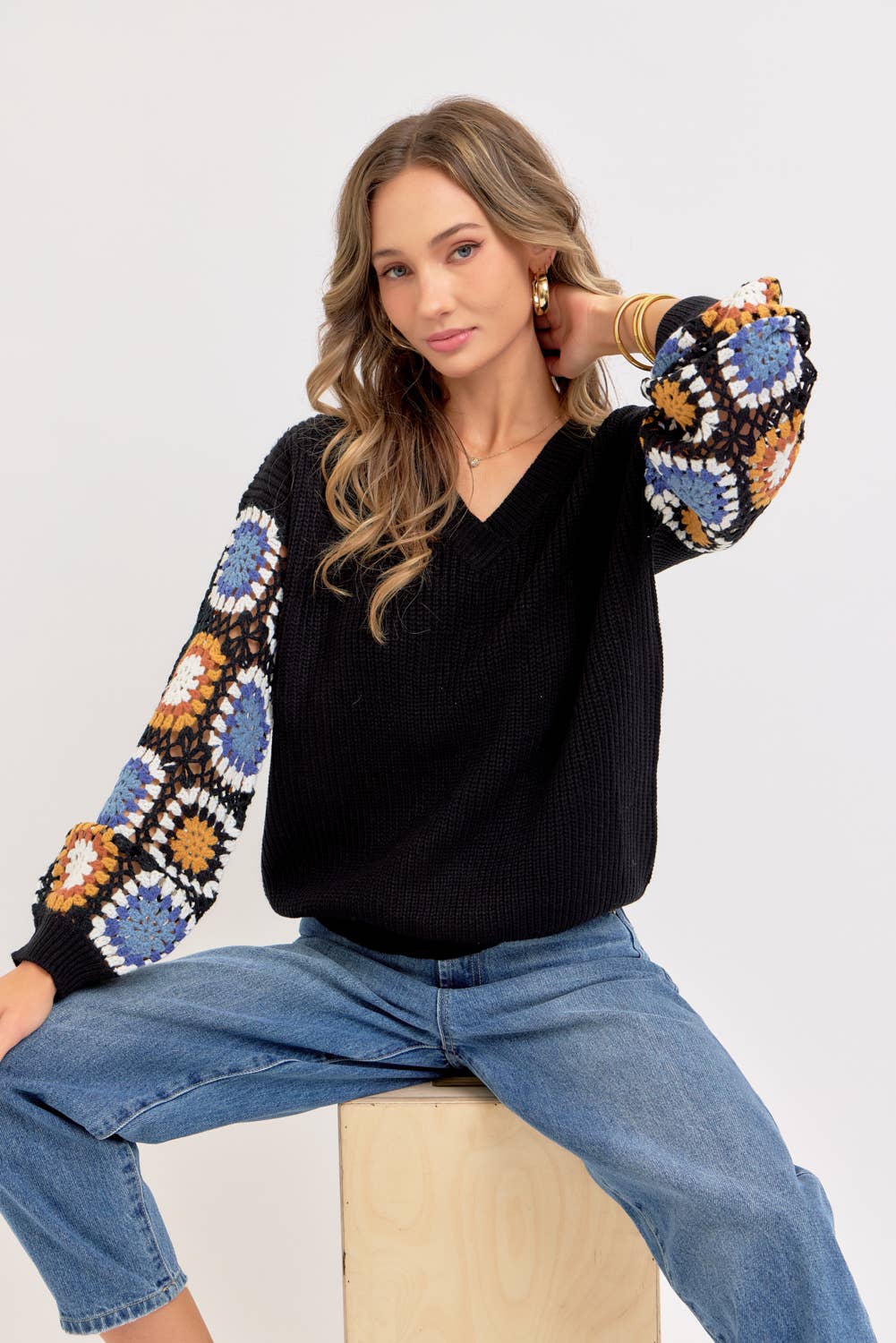 Crotchet Patchwork Sweater