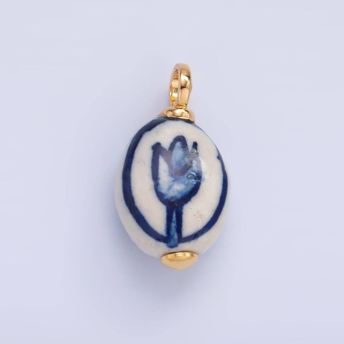 24K Gold Filled Nature Floral Mushroom Pet Sea Sell Ceramic Drop Charm