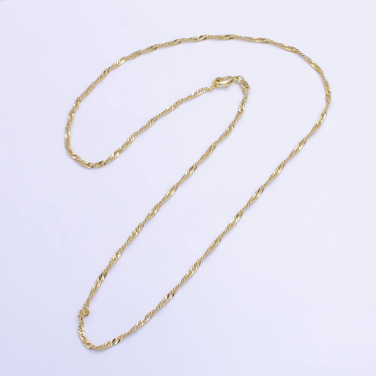 14K Gold Filled 2mm Singapore Chain 20 Inch Necklace