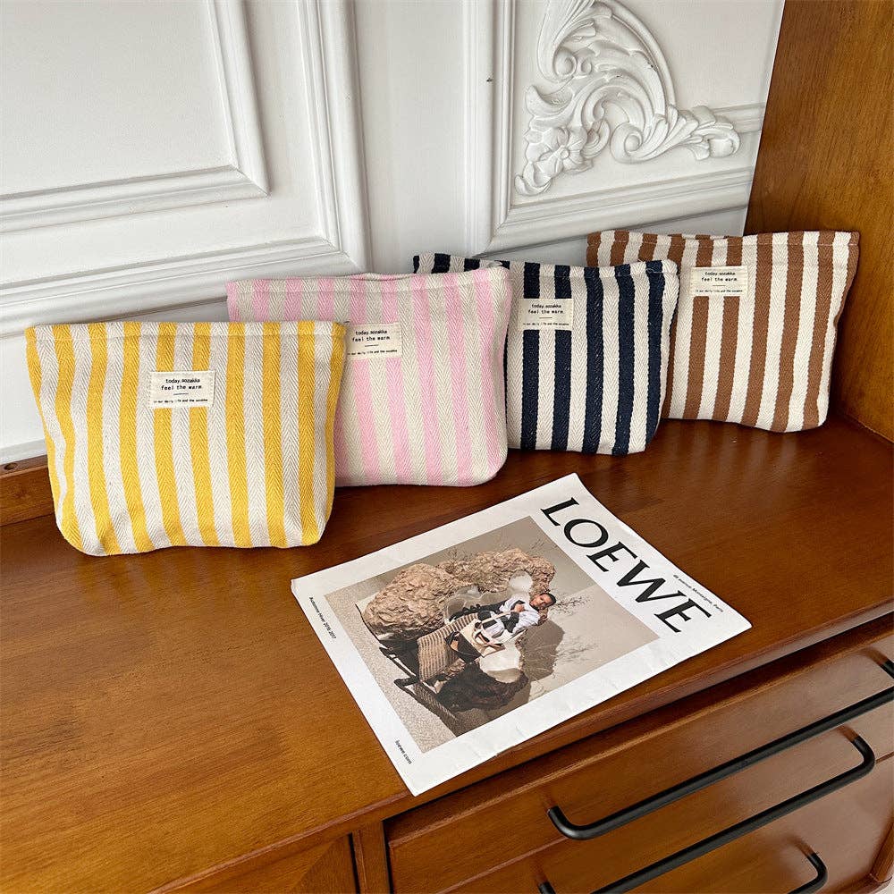 Striped Color Block Simple Make Up Bag DP25A565