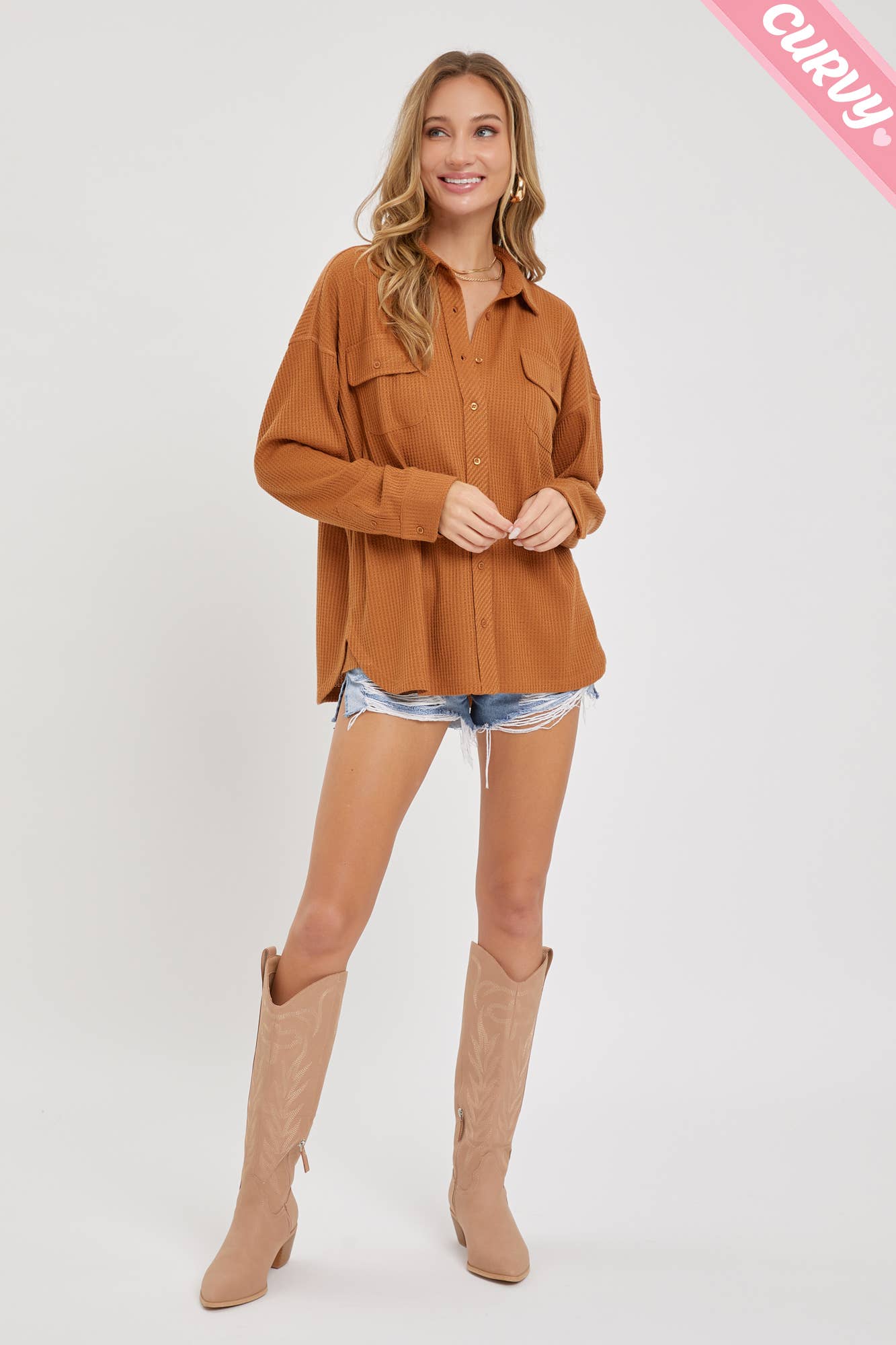 Brown Oversized Button Down Shirt