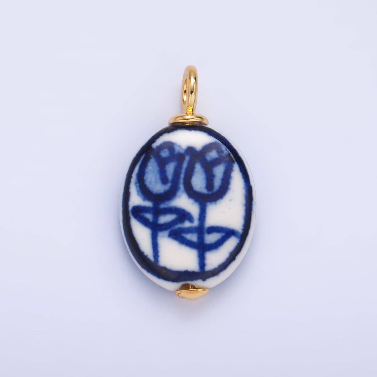 24K Gold Filled Nature Floral Mushroom Pet Sea Sell Ceramic Drop Charm