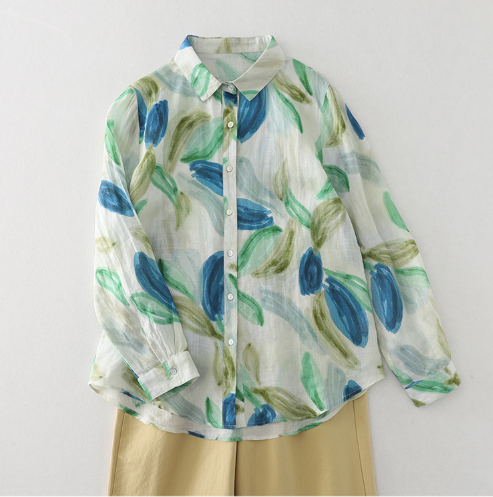 Ink Splash Printed Blouse