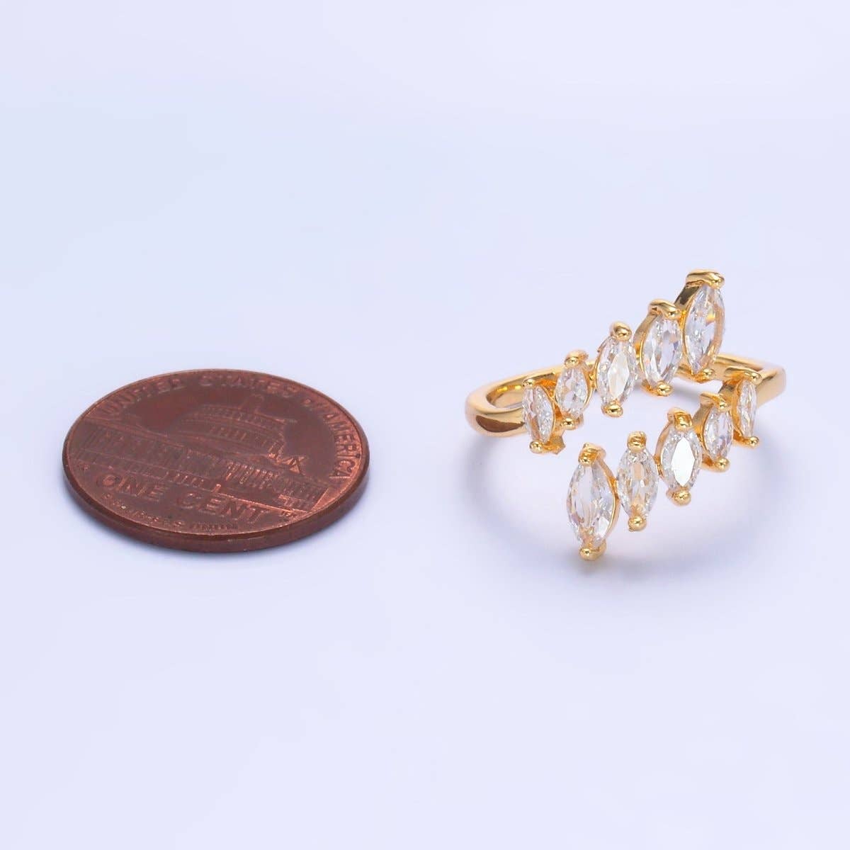 24K Gold Filled Marquise CZ Wrap Claw Ring