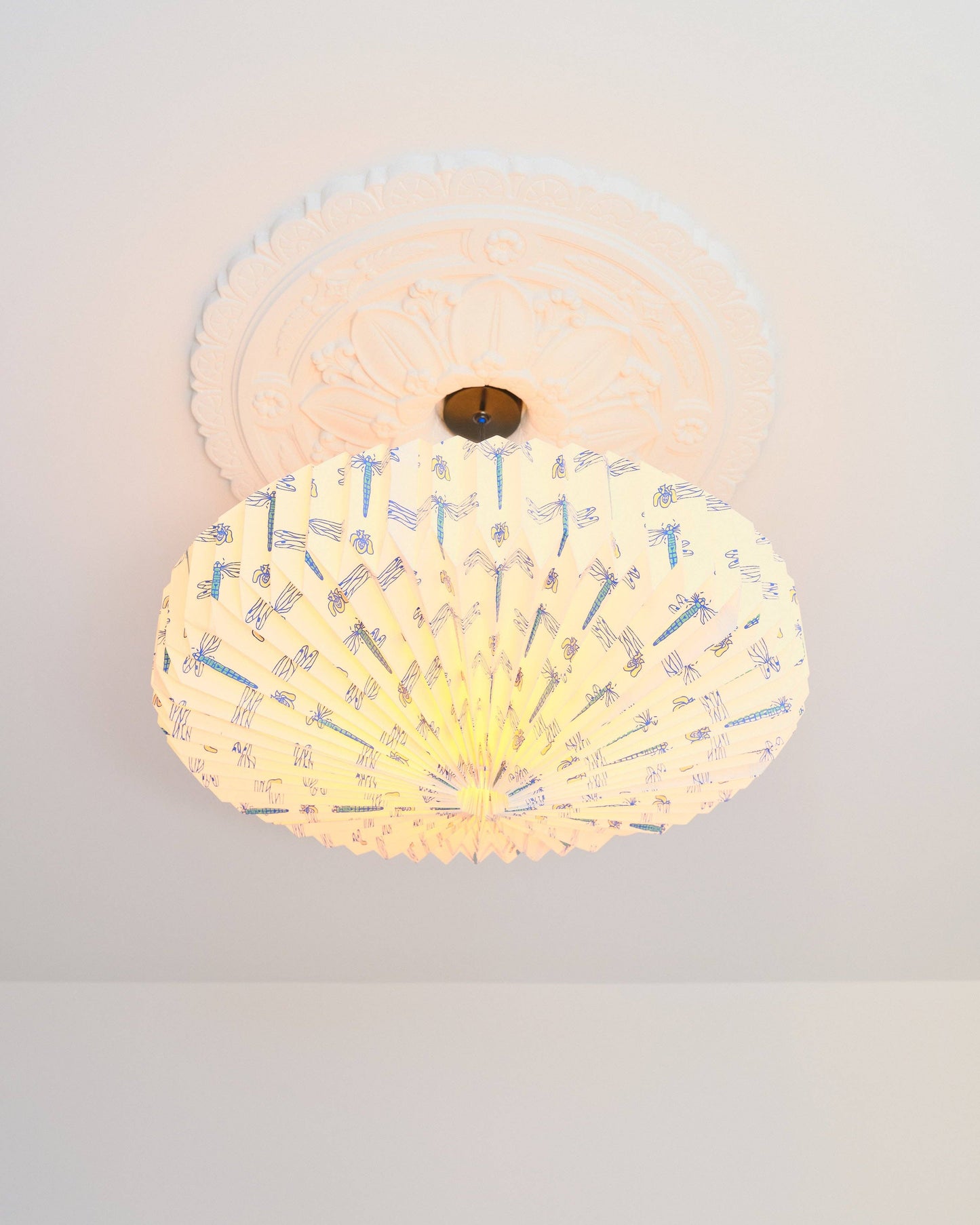 Origami Paper Lightshade Saucer 'Dragonflies'