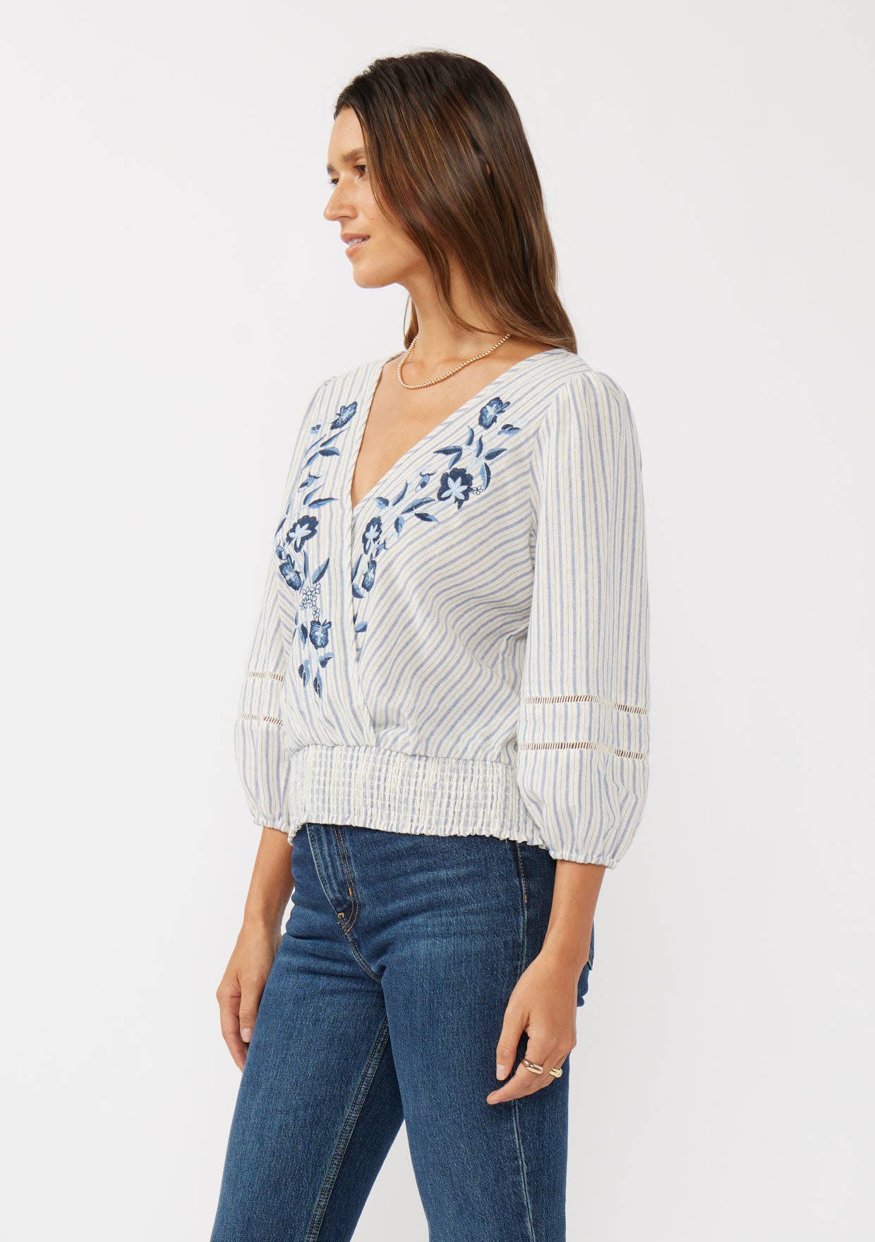 Blue Embroidered Blouse