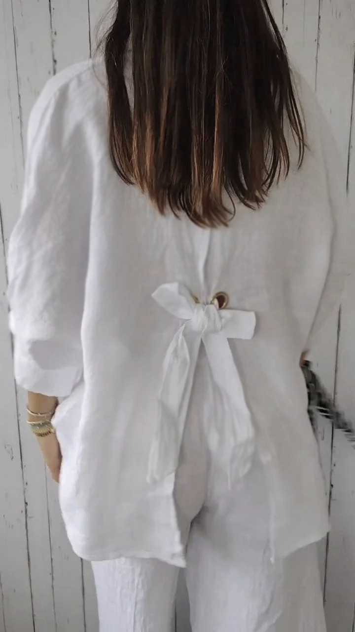 Jessi Linen Bow Top