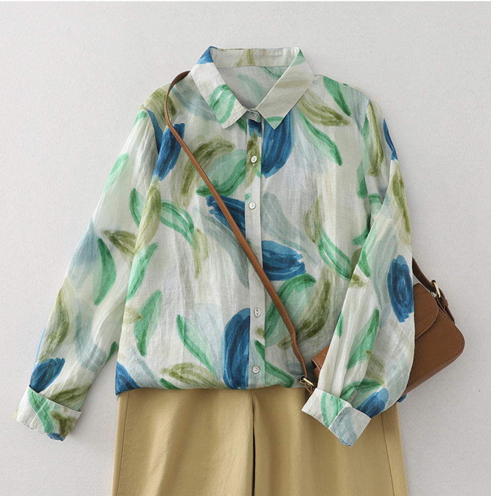 Ink Splash Printed Blouse