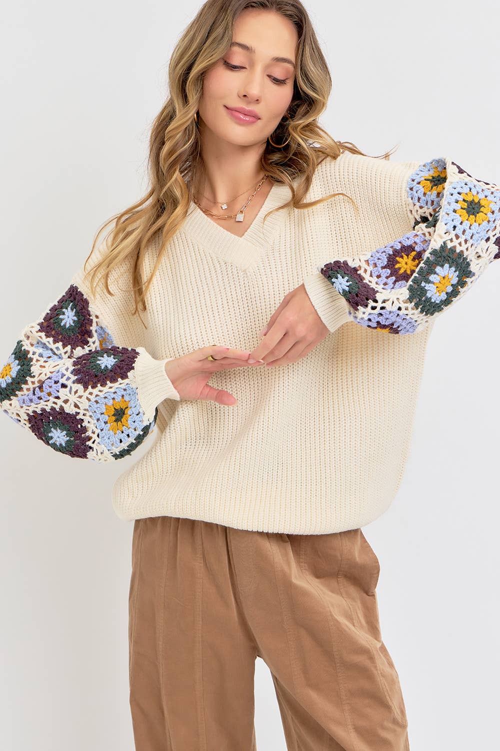 Crotchet Patchwork Sweater