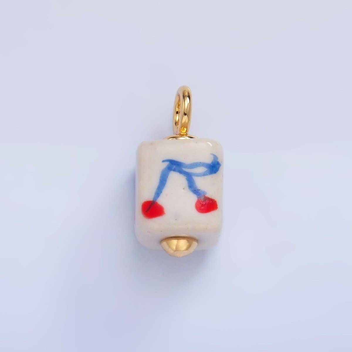 24K Gold Filled Nature Floral Mushroom Pet Sea Sell Ceramic Drop Charm