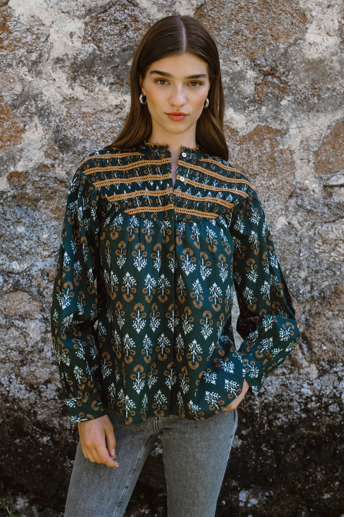 Andrea Blouse Green Dark