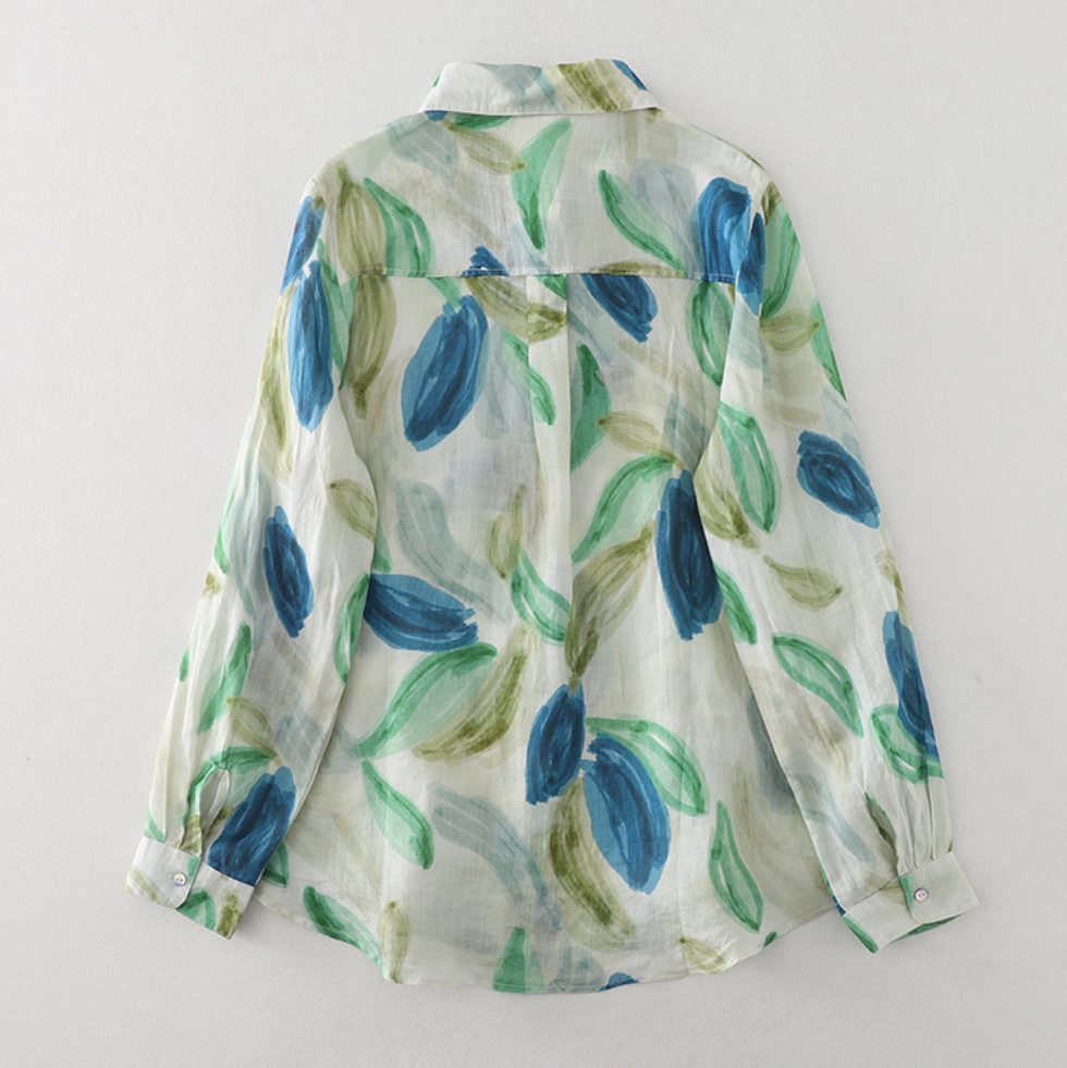 Ink Splash Printed Blouse