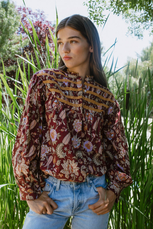 Andrea Blouse Burgundy