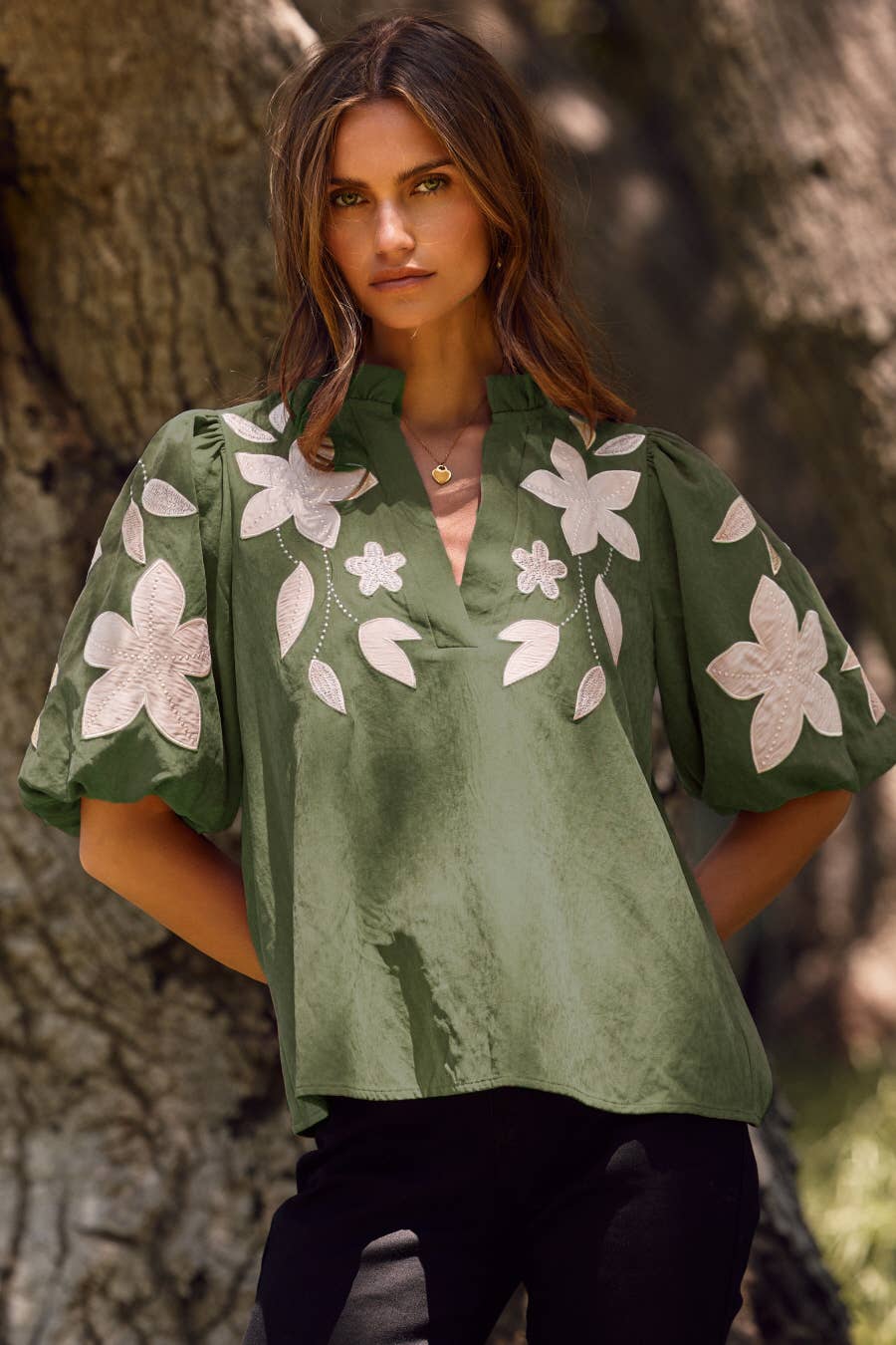 Washed Suede Blouse