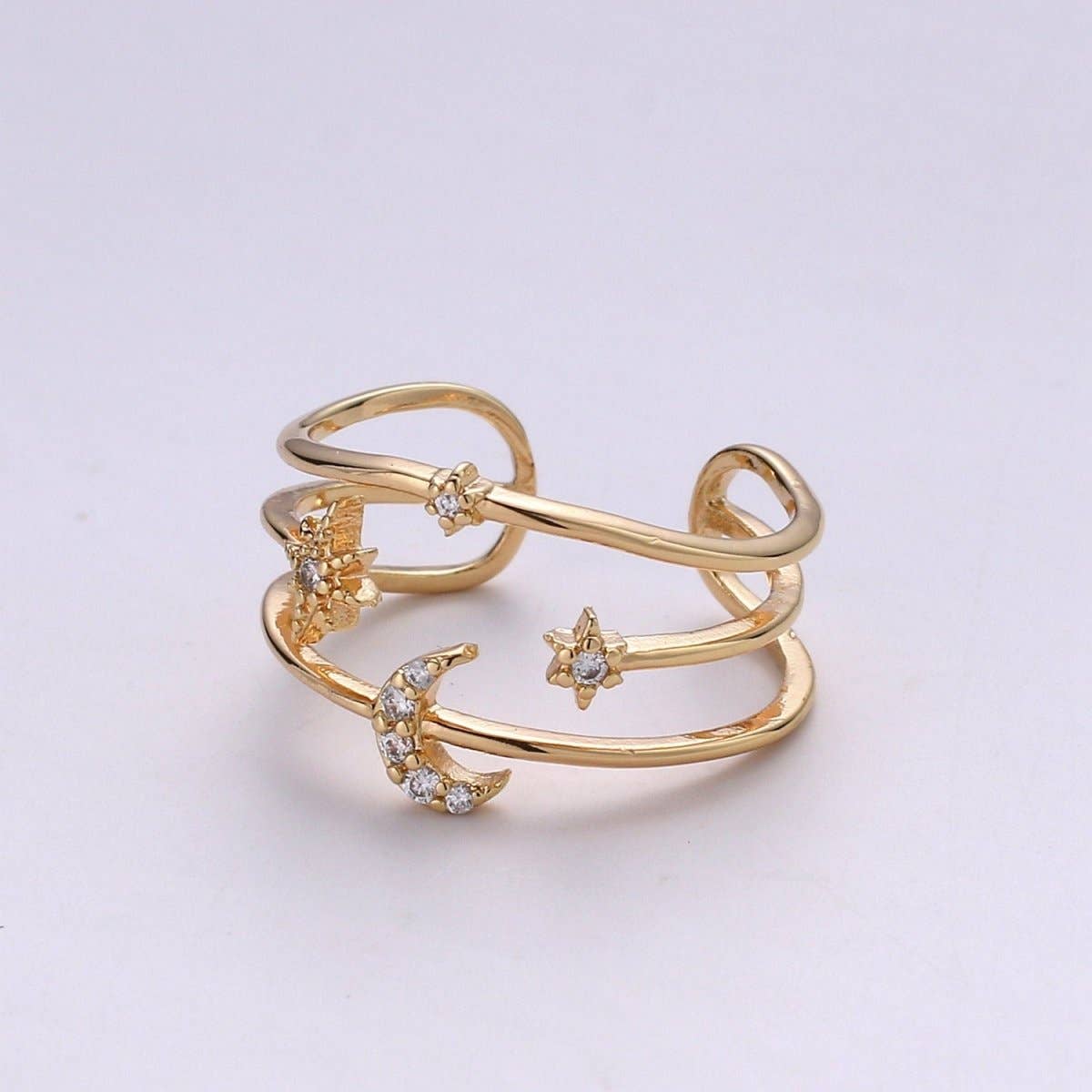 14K Filled Moon Ring