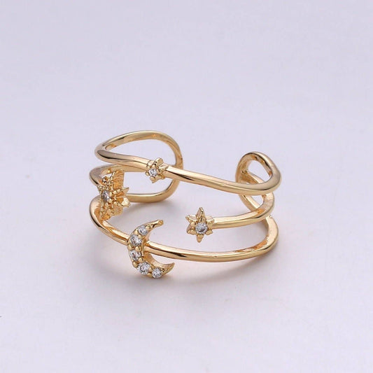 14K Filled Moon Ring