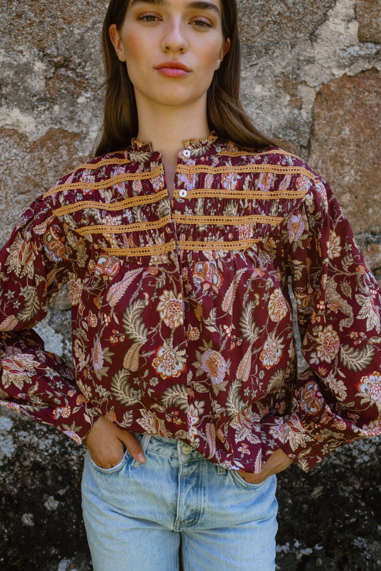 Andrea Blouse Burgundy