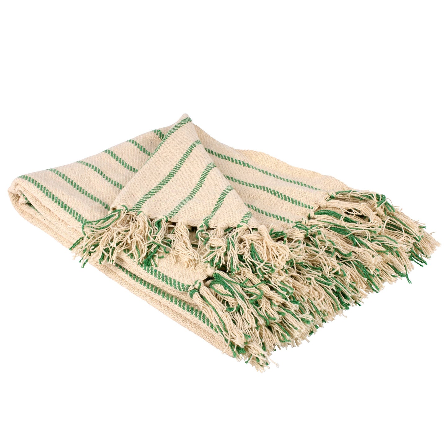 Green Pencil Stripe Throw