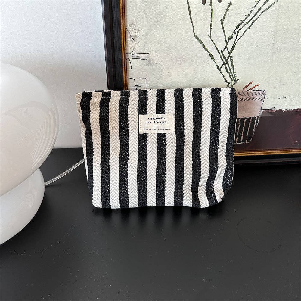Striped Color Block Simple Make Up Bag DP25A565