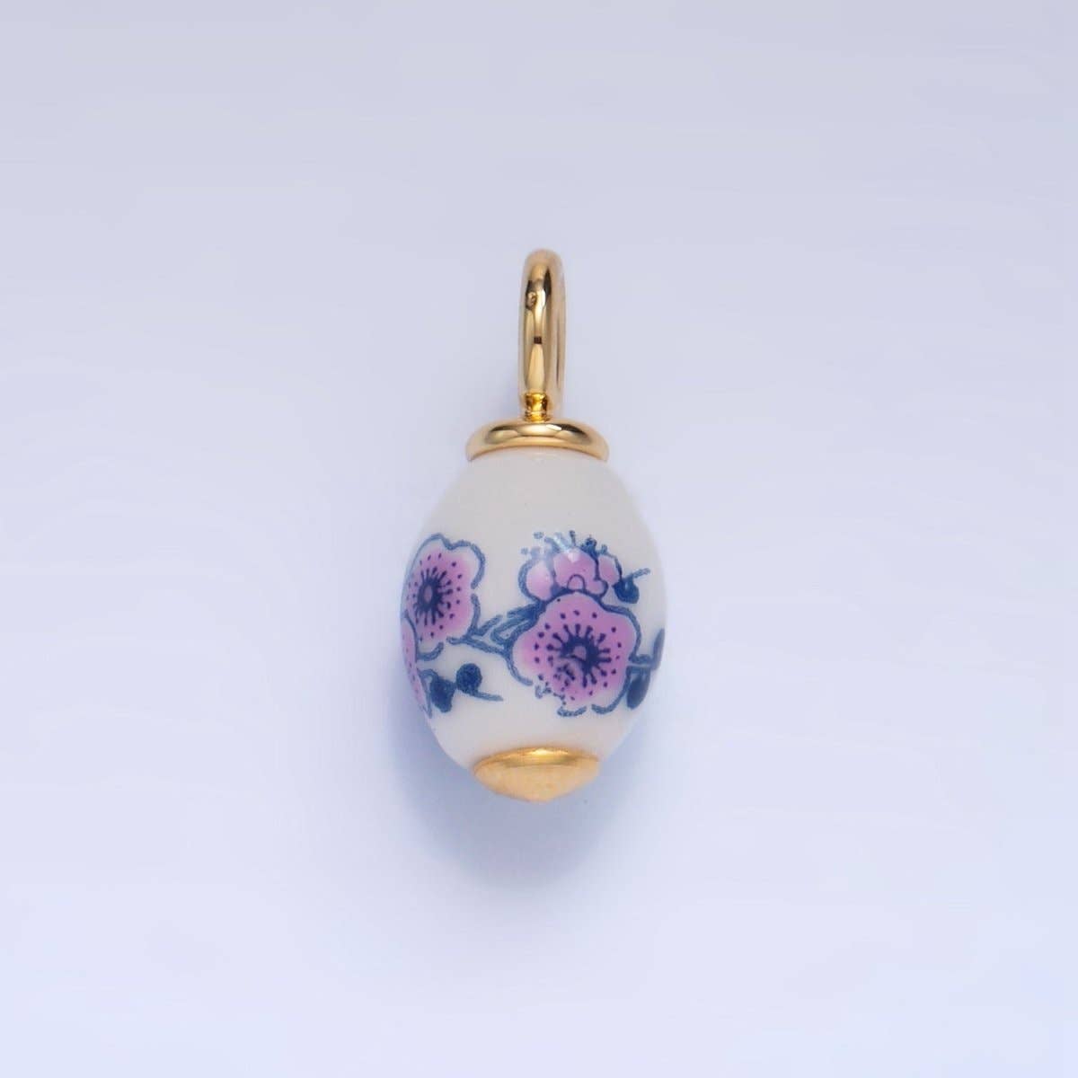 24K Gold Filled Nature Floral Mushroom Pet Sea Sell Ceramic Drop Charm