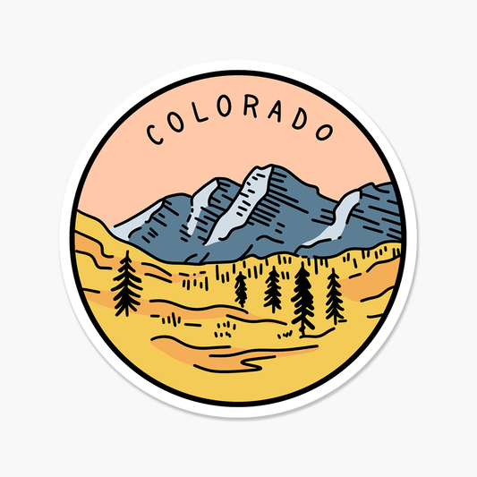 Colorado Illustrated US State  - Travel Sticker