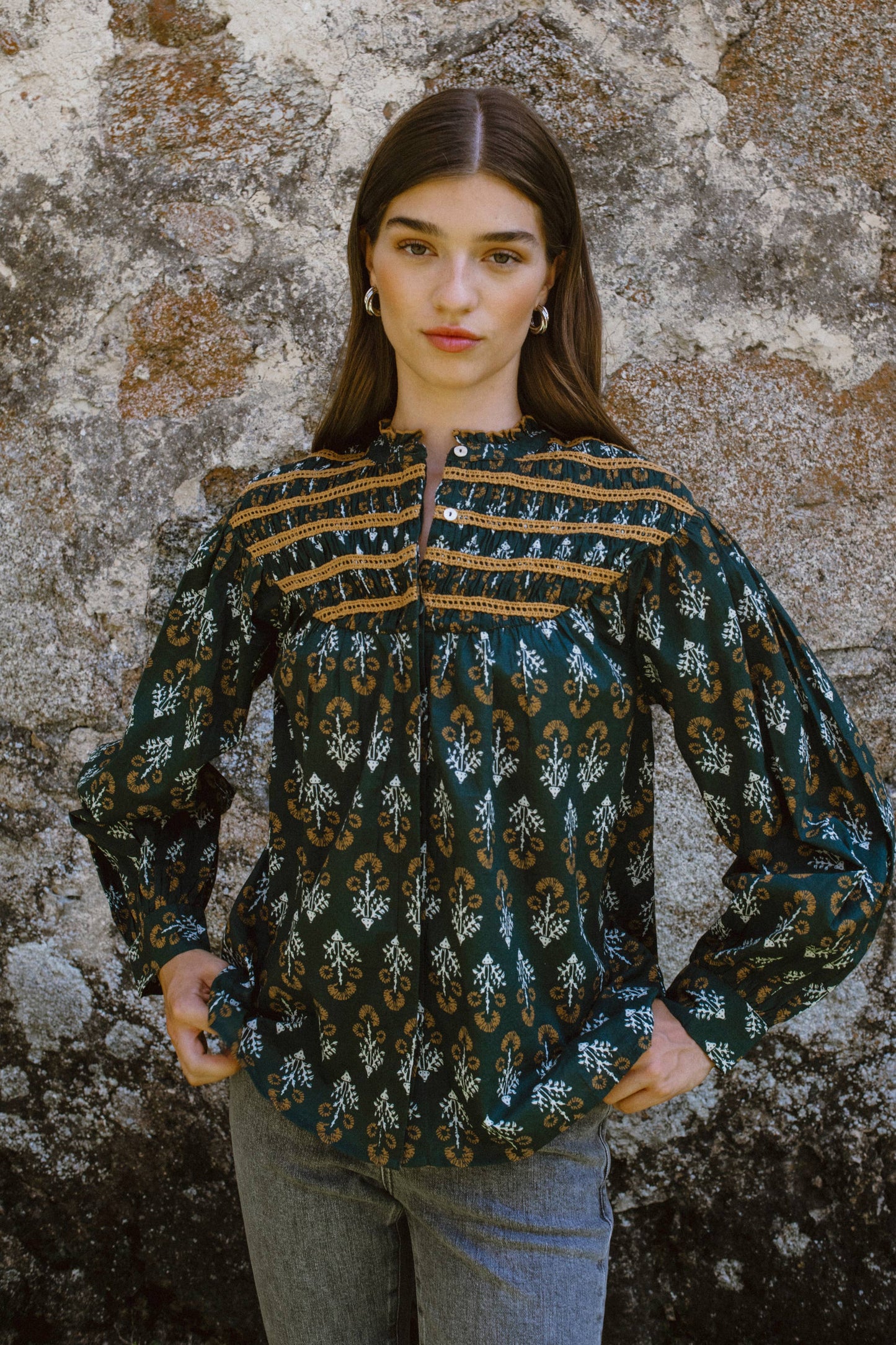 Andrea Blouse Green Dark