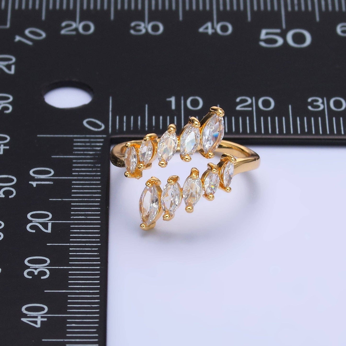 24K Gold Filled Marquise CZ Wrap Claw Ring