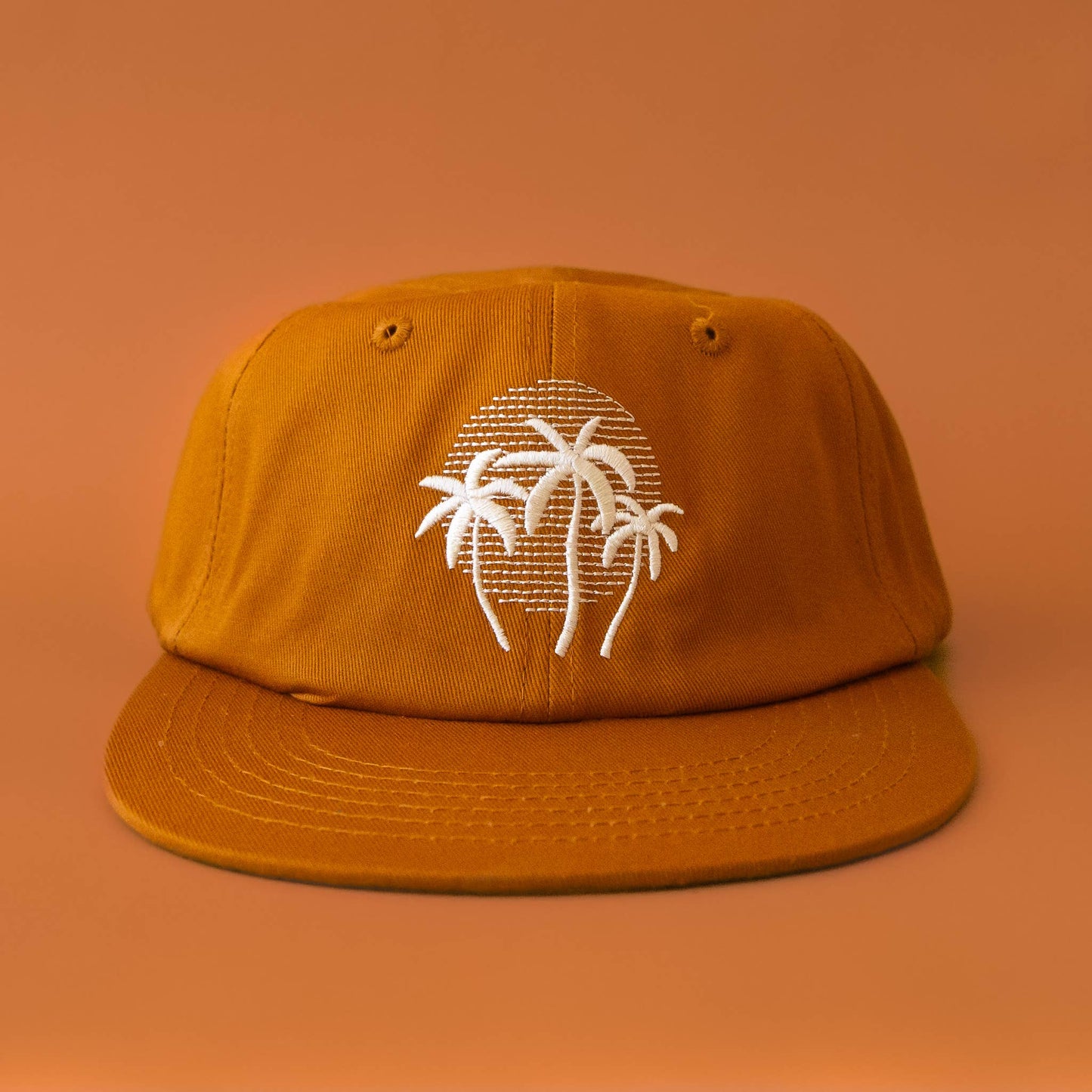 Palm Sunset Flat Brim Hat