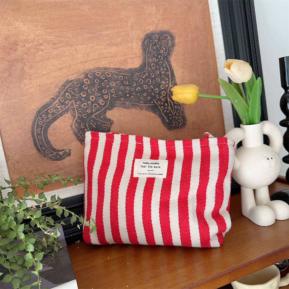 Striped Color Block Simple Make Up Bag DP25A565