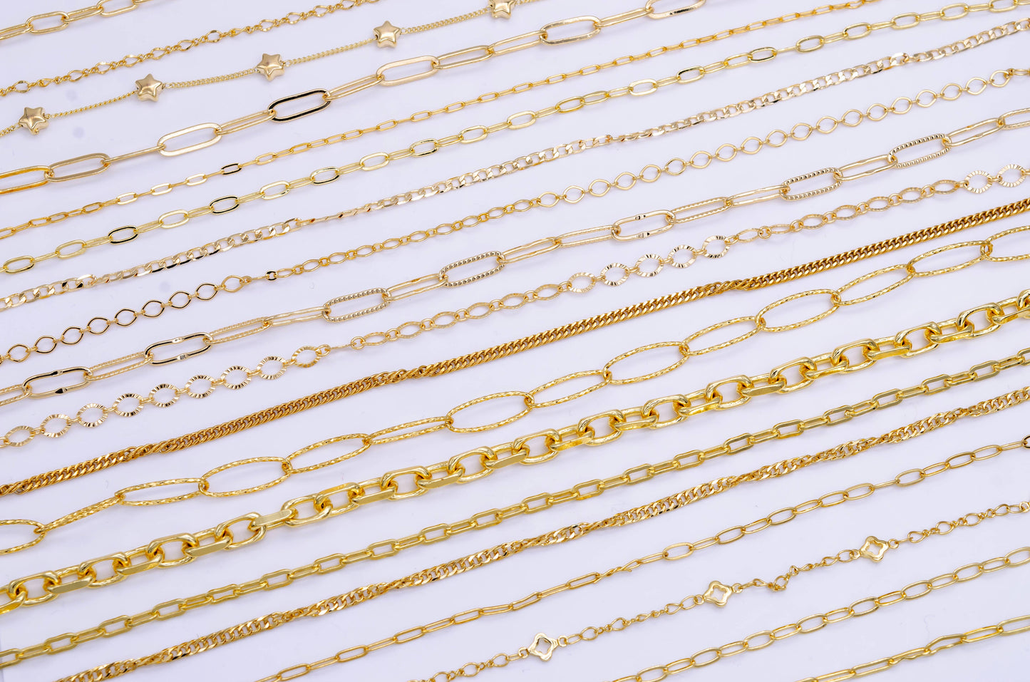 Charm Bar Chain Mystery Bag Sampler 10 Random Gold Chain