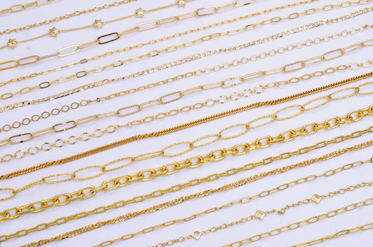 Charm Bar Chain Mystery Bag Sampler 10 Random Gold Chain