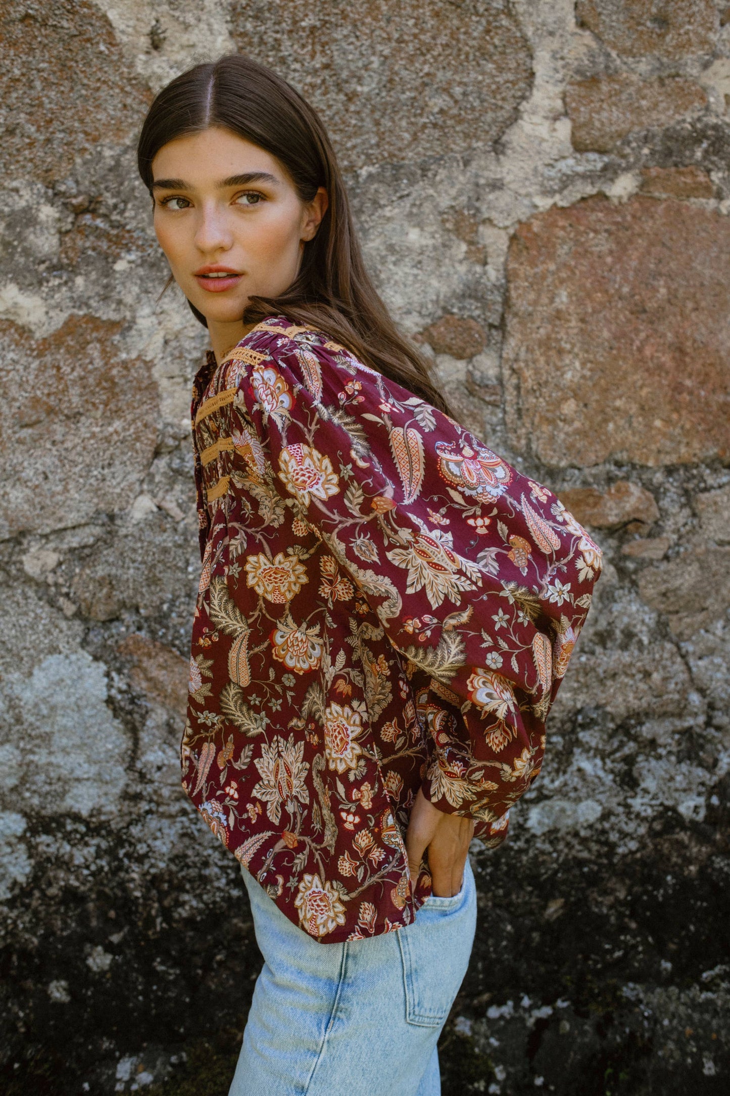 Andrea Blouse Burgundy