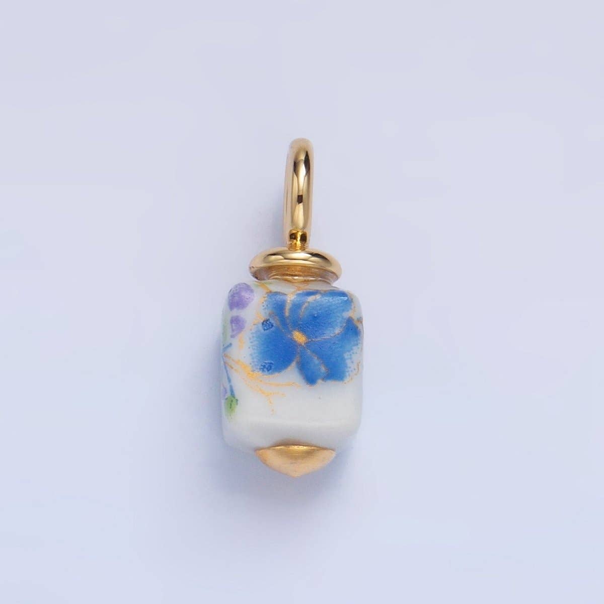 24K Gold Filled Nature Floral Mushroom Pet Sea Sell Ceramic Drop Charm