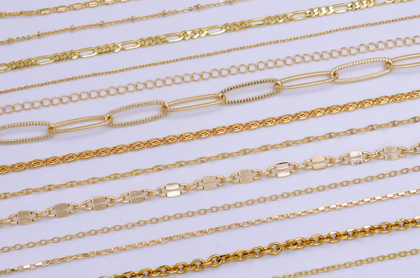 Charm Bar Chain Mystery Bag Sampler 10 Random Gold Chain