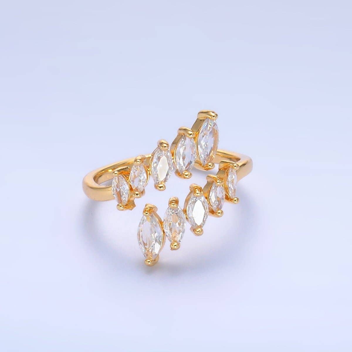 24K Gold Filled Marquise CZ Wrap Claw Ring