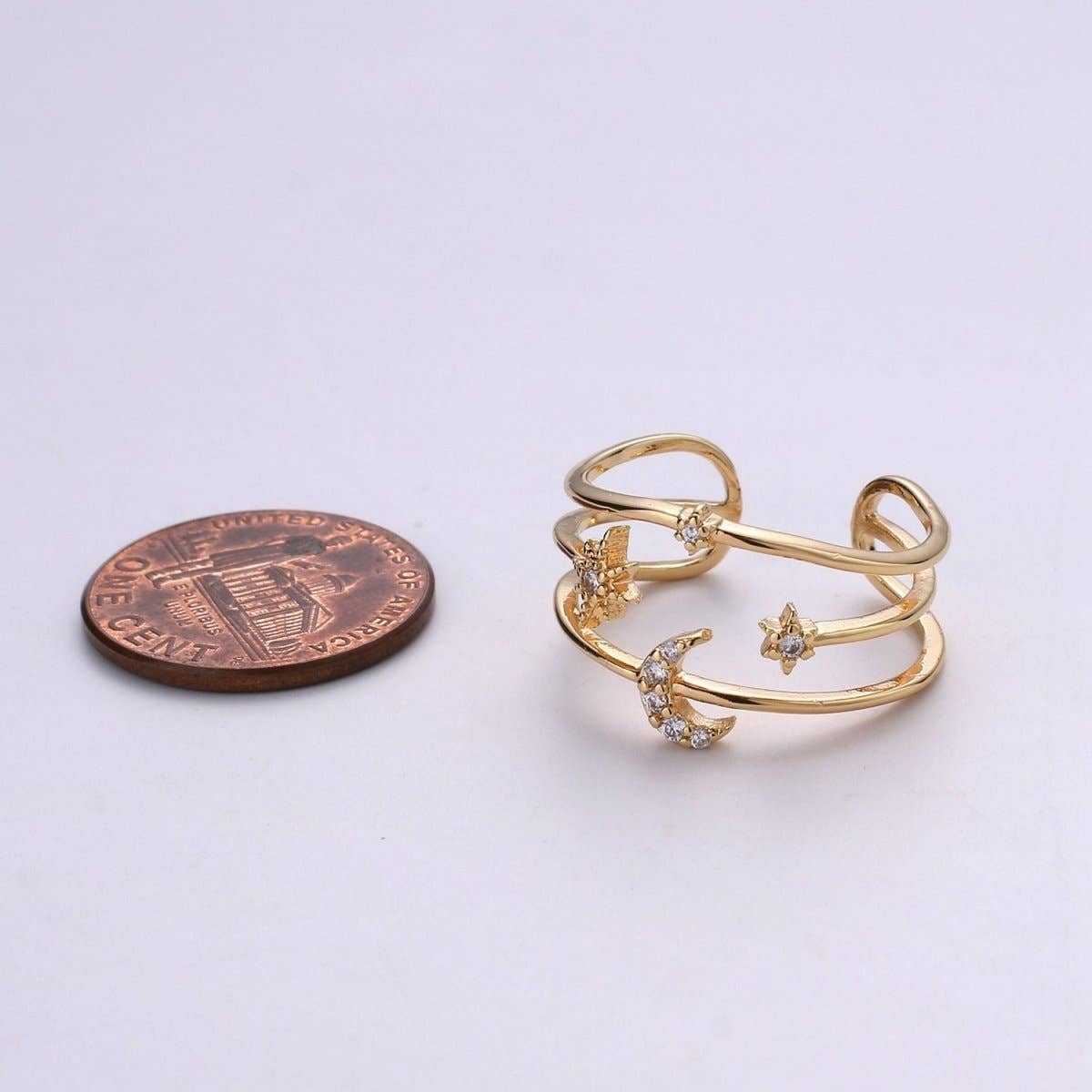 14K Filled Moon Ring