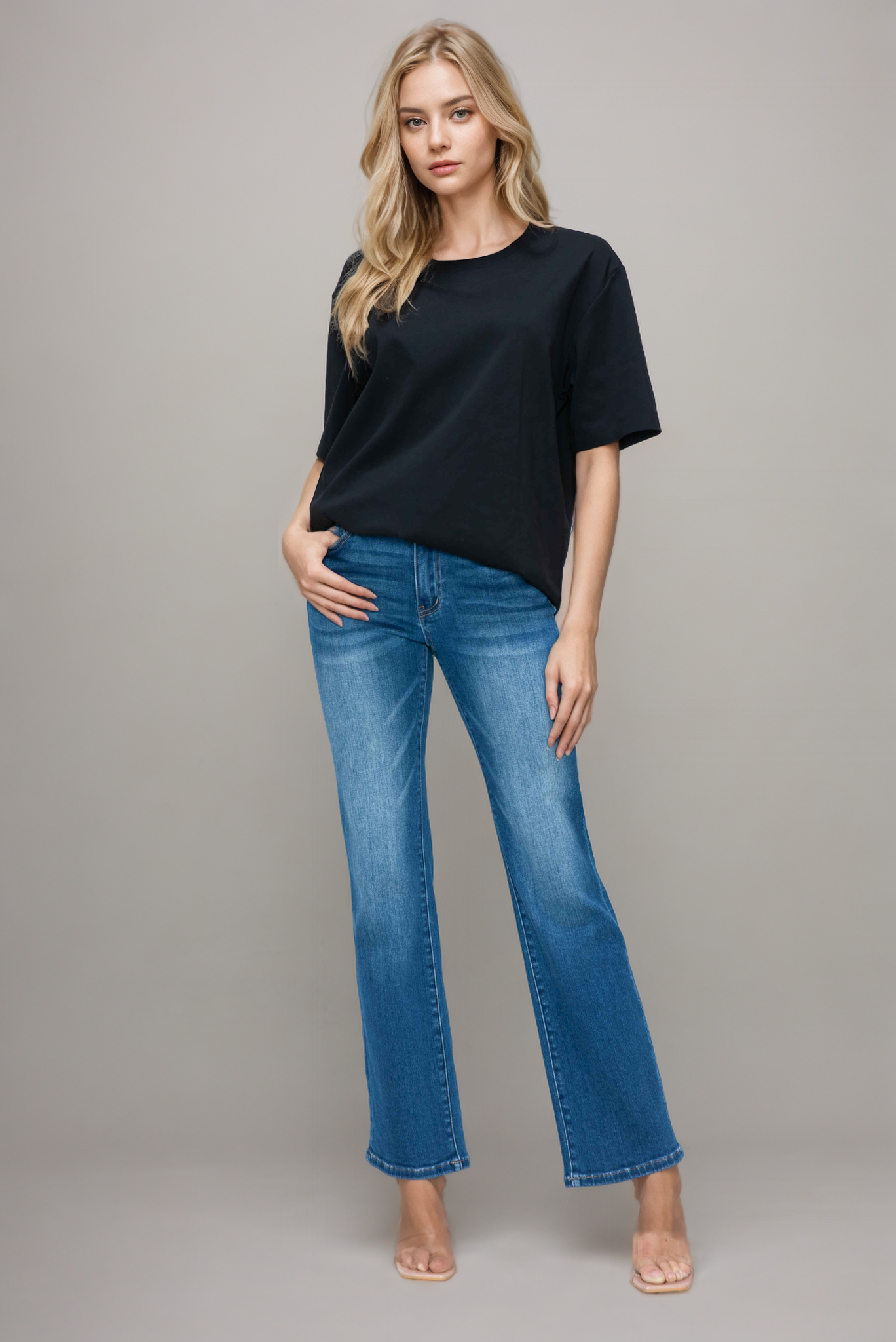 High Rise Straight Leg Jean
