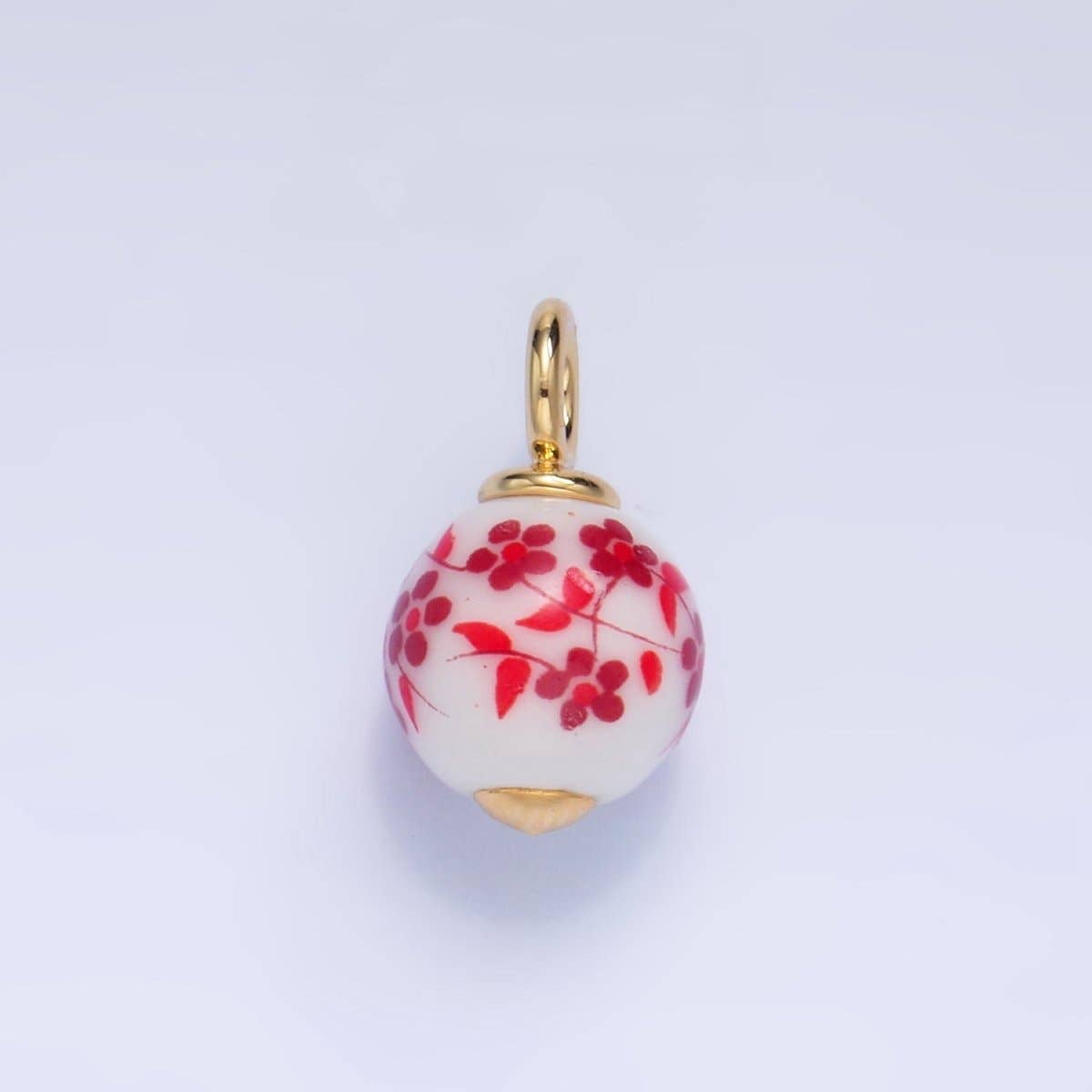24K Gold Filled Nature Floral Mushroom Pet Sea Sell Ceramic Drop Charm