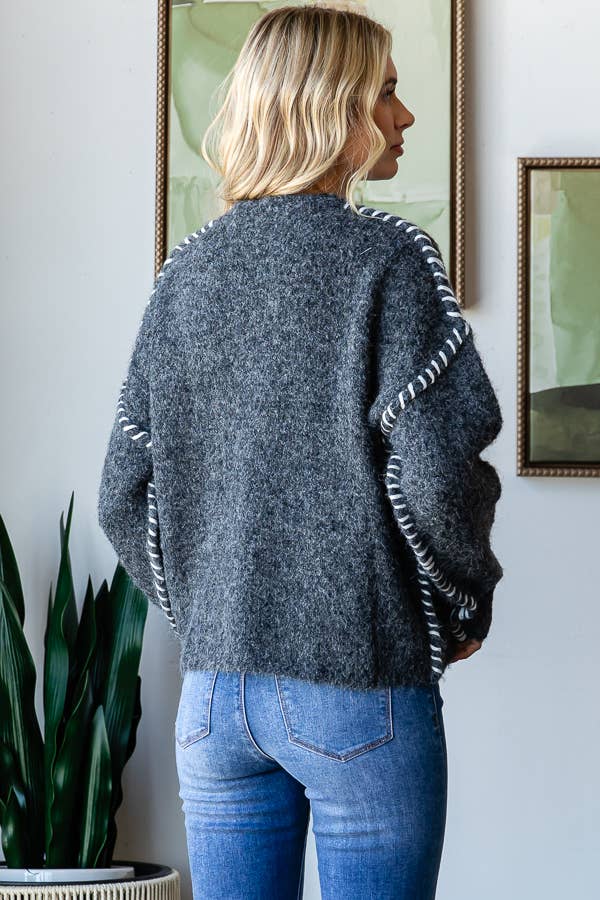 Contrast Stitch Sweater
